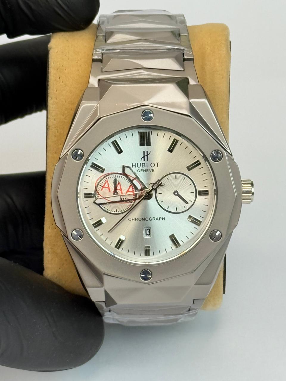 Hublot diamond cut Grey with White scelton dial