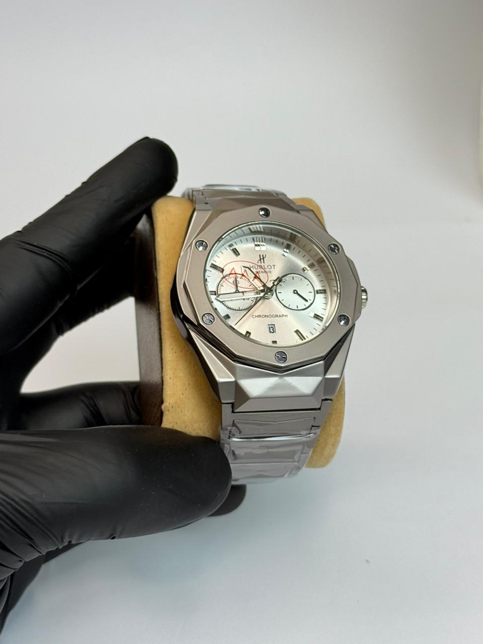 Hublot diamond cut Grey with White scelton dial