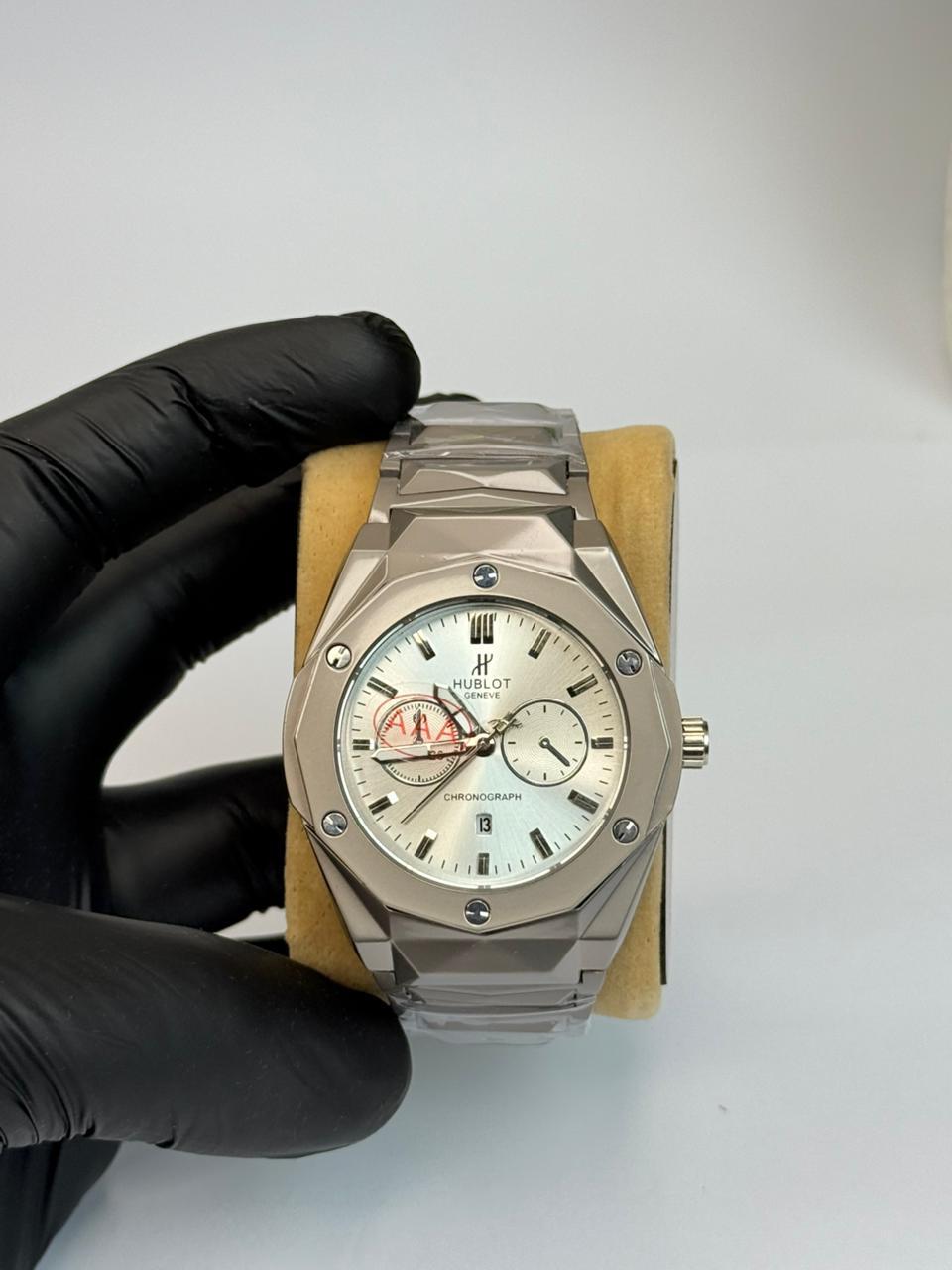 Hublot diamond cut Grey with White scelton dial