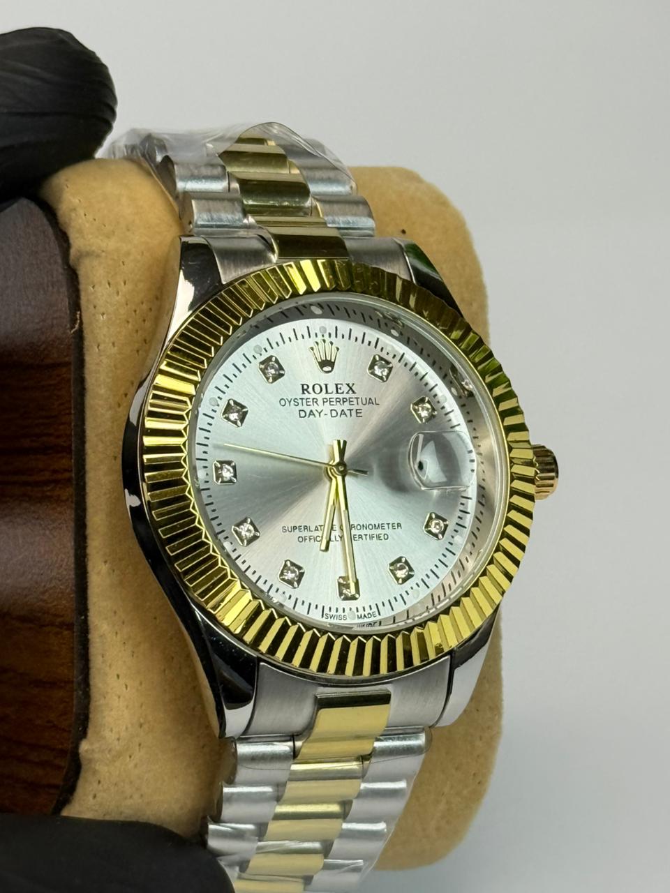Rolex Truetone with white dail and semi auto water Resistance