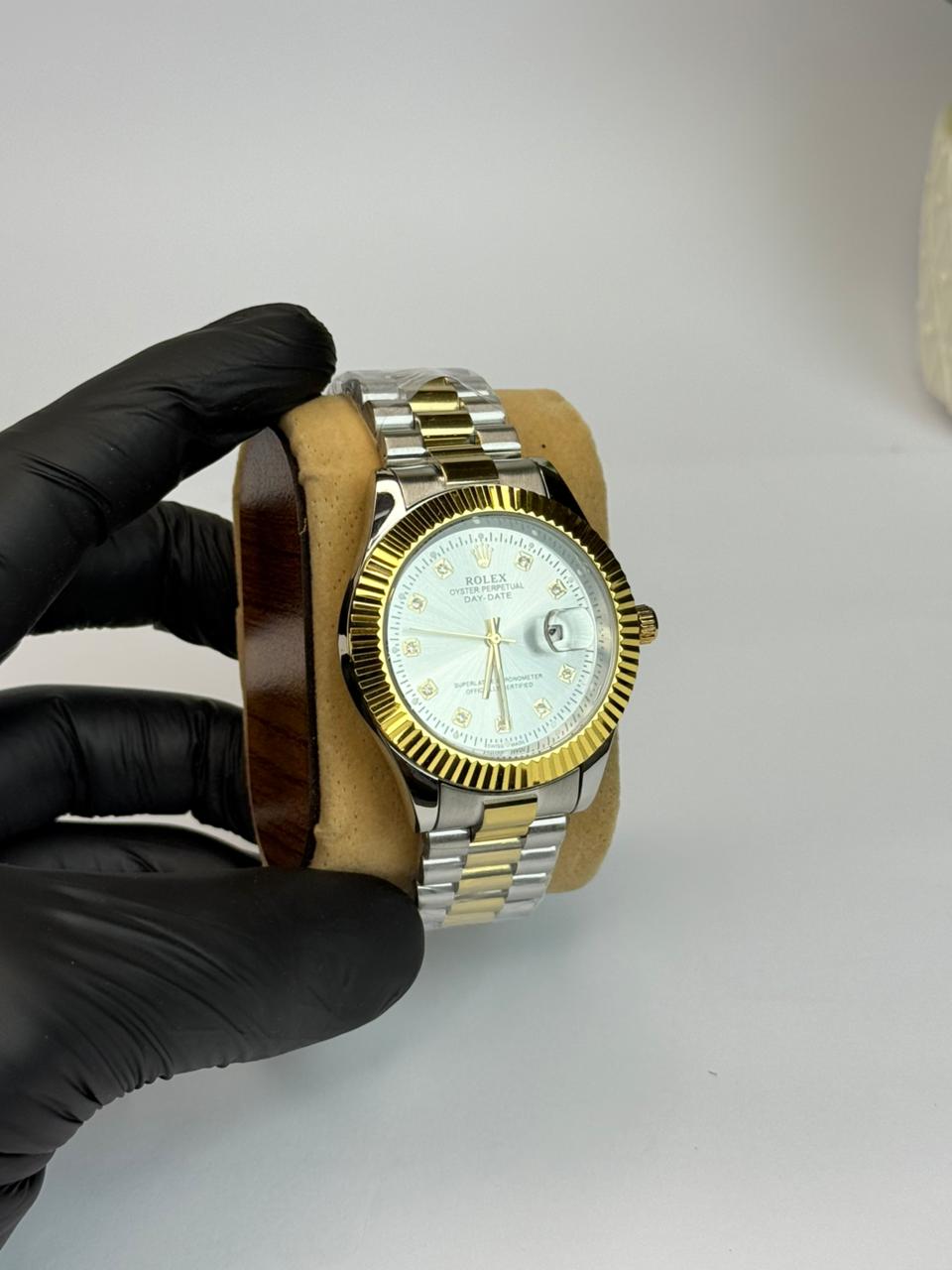 Rolex Truetone with white dail and semi auto water Resistance