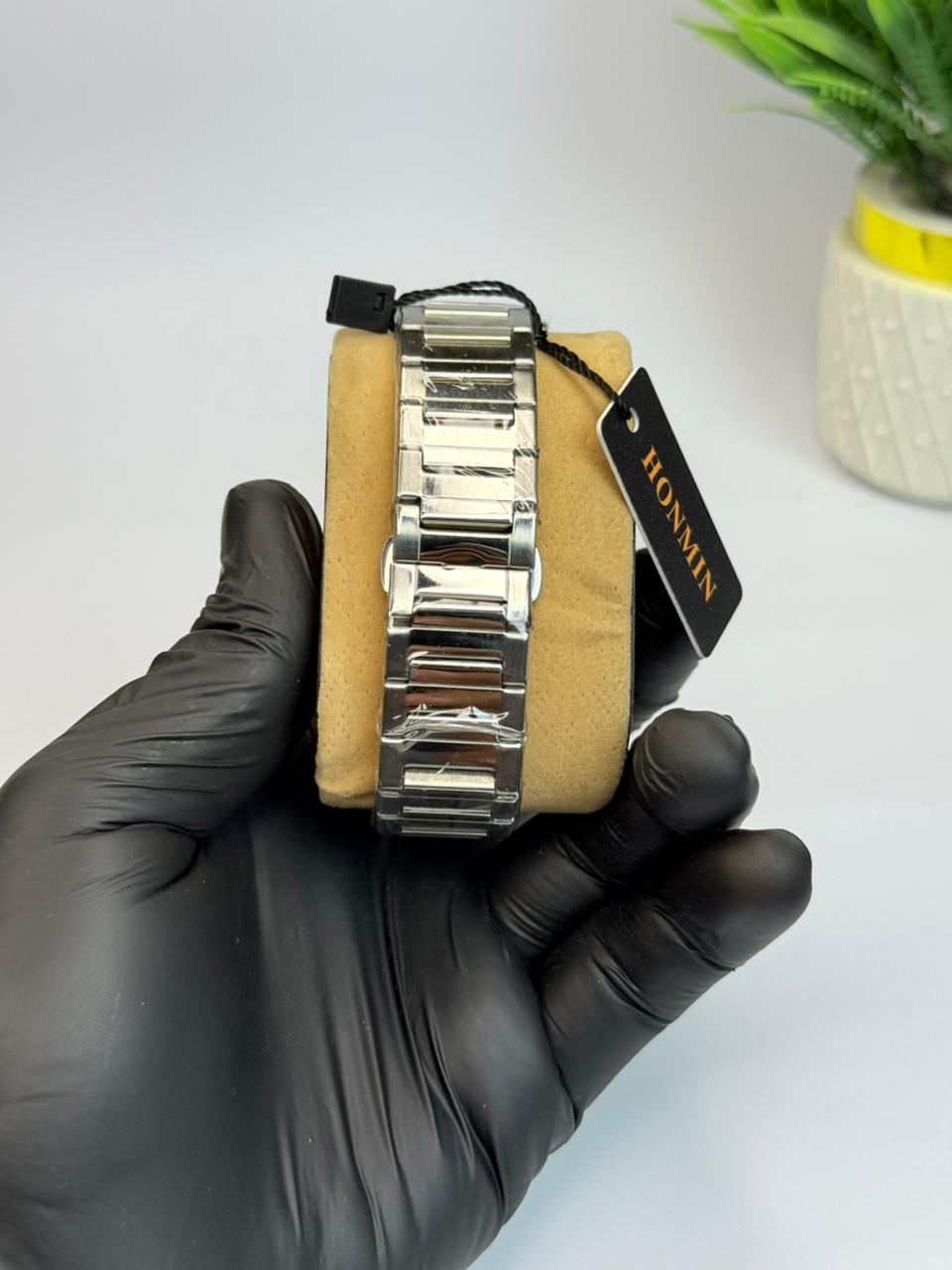 Honmin Watch with blue dail And water Resistance