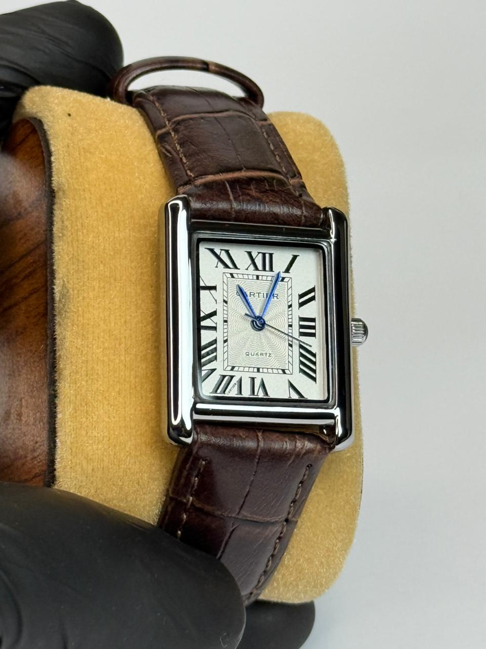 Cartier Tank brown with white dial