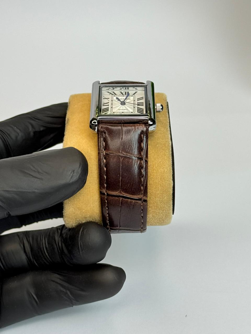 Cartier Tank brown with white dial