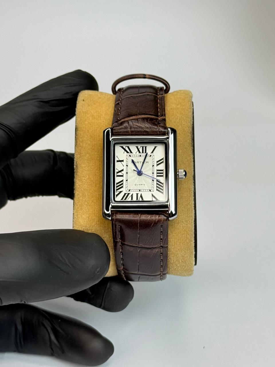 Cartier Tank brown with white dial